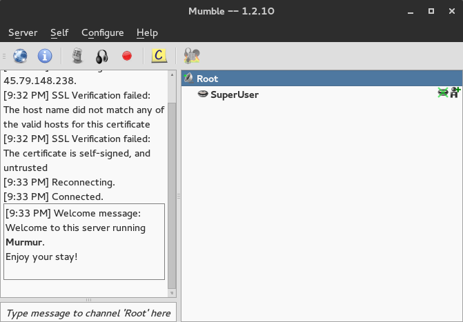 Connected as SuperUser. Connected as SuperUser.