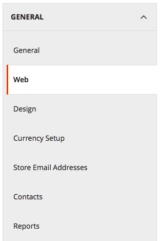 Select “Web” from the “General” menu. Select “Web” from the “General” menu.