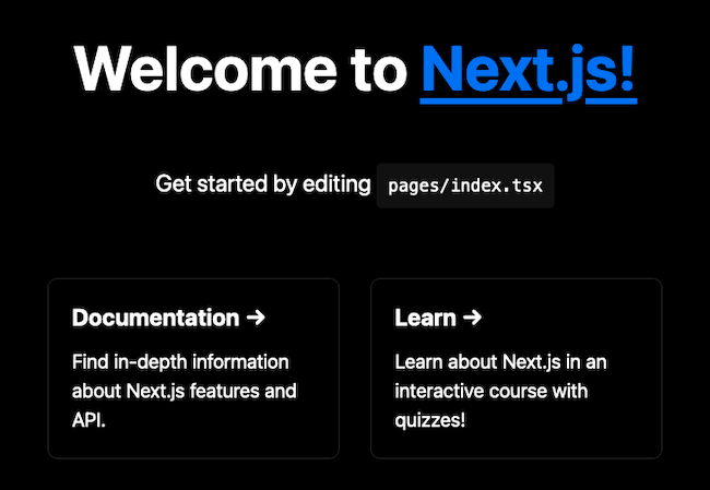 Next.js welcome page Next.js welcome page
