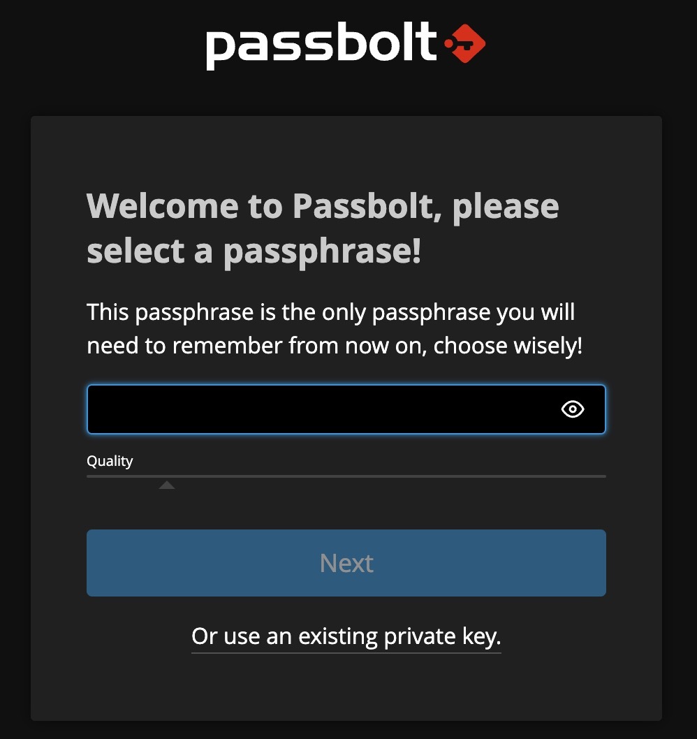 Screenshot of Passbolt Community Edition passphrase Screenshot of Passbolt Community Edition passphrase
