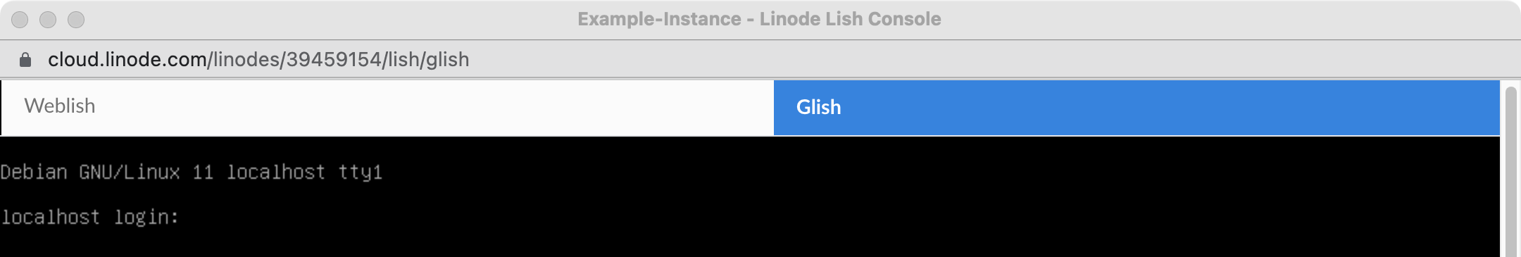 Screenshot of tty in Glish Screenshot of tty in Glish